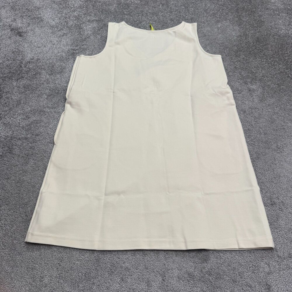 Betabrand Admiral Button Shift Dress Womens XL Ivory Sleeveless Pockets NWT - Picture 2 of 16